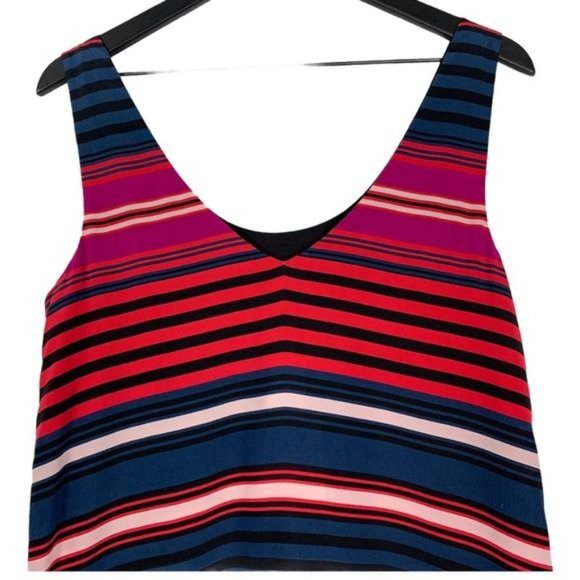 NWT Caviar Joie Dawna Multicolored Striped 100% Silk Tank Dress Size XS - Picture 6 of 11